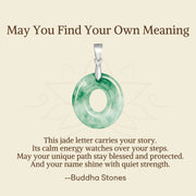 Buddha Stones "May You Find Your Own Meaning" Natural A-Z Letter Jade Titanium Steel Chain 925 Sterling Silver Chain Necklace Includes Gift Message Card - image 69