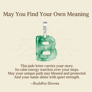 Buddha Stones "May You Find Your Own Meaning" Natural A-Z Letter Jade Titanium Steel Chain 925 Sterling Silver Chain Necklace Includes Gift Message Card - image 14
