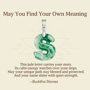 Buddha Stones "May You Find Your Own Meaning" Natural A-Z Letter Jade Titanium Steel Chain 925 Sterling Silver Chain Necklace Includes Gift Message Card - image 85