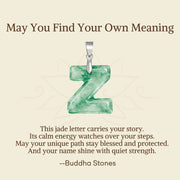 Buddha Stones "May You Find Your Own Meaning" Natural A-Z Letter Jade Titanium Steel Chain 925 Sterling Silver Chain Necklace Includes Gift Message Card - image 113