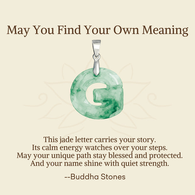 Buddha Stones "May You Find Your Own Meaning" Natural A-Z Letter Jade Titanium Steel Chain 925 Sterling Silver Chain Necklace Includes Gift Message Card - image 37
