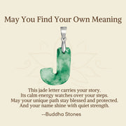 Buddha Stones "May You Find Your Own Meaning" Natural A-Z Letter Jade Titanium Steel Chain 925 Sterling Silver Chain Necklace Includes Gift Message Card - image 49