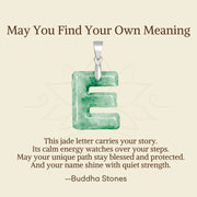 Buddha Stones "May You Find Your Own Meaning" Natural A-Z Letter Jade Titanium Steel Chain Necklace Includes Gift Message Card - image 29