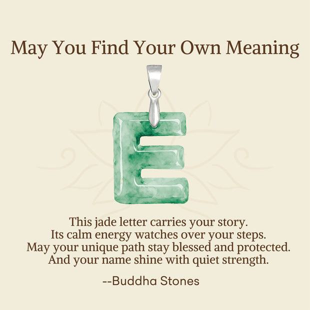 Buddha Stones "May You Find Your Own Meaning" Natural A-Z Letter Jade Titanium Steel Chain 925 Sterling Silver Chain Necklace Includes Gift Message Card - image 29