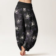 Buddha Stones Cotton Exquisite Retro Flower Pattern Women's Elastic Waist Harem Pants - image 1