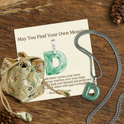 Buddha Stones "May You Find Your Own Meaning" Natural A-Z Letter Jade Titanium Steel Chain 925 Sterling Silver Chain Necklace Includes Gift Message Card - D - Titanium Steel Chain(One Pendant) - Deluxe Gift Bag (+$9.59) - image 26