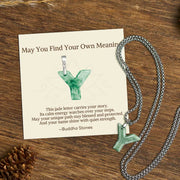 Buddha Stones "May You Find Your Own Meaning" Natural A-Z Letter Jade Titanium Steel Chain 925 Sterling Silver Chain Necklace Includes Gift Message Card - Y - Titanium Steel Chain(One Pendant) - Standard Gift Box - image 107