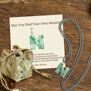Buddha Stones "May You Find Your Own Meaning" Natural A-Z Letter Jade Titanium Steel Chain 925 Sterling Silver Chain Necklace Includes Gift Message Card - N - Titanium Steel Chain(One Pendant) - Deluxe Gift Bag (+$9.59) - image 66