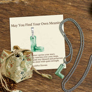 Buddha Stones "May You Find Your Own Meaning" Natural A-Z Letter Jade Titanium Steel Chain Necklace Includes Gift Message Card - L - Titanium Steel Chain(One Pendant) - Deluxe Gift Bag (+$9.59) - image 58