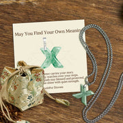 Buddha Stones "May You Find Your Own Meaning" Natural A-Z Letter Jade Titanium Steel Chain 925 Sterling Silver Chain Necklace Includes Gift Message Card - X - Titanium Steel Chain(One Pendant) - Deluxe Gift Bag (+$9.59) - image 106
