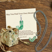 Buddha Stones "May You Find Your Own Meaning" Natural A-Z Letter Jade Titanium Steel Chain 925 Sterling Silver Chain Necklace Includes Gift Message Card - J - Titanium Steel Chain(One Pendant) - Deluxe Gift Bag (+$9.59) - image 50