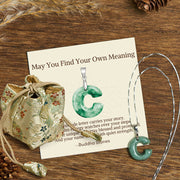 Buddha Stones "May You Find Your Own Meaning" Natural A-Z Letter Jade Titanium Steel Chain 925 Sterling Silver Chain Necklace Includes Gift Message Card - C - Titanium Steel Chain&Silver Chain(One Pendant) - Deluxe Gift Bag (+$9.59) - image 135