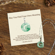 Buddha Stones "May You Find Your Own Meaning" Natural A-Z Letter Jade Titanium Steel Chain 925 Sterling Silver Chain Necklace Includes Gift Message Card - G - Titanium Steel Chain&Silver Chain(One Pendant) - Standard Gift Box - image 147
