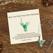 Buddha Stones "May You Find Your Own Meaning" Natural A-Z Letter Jade Titanium Steel Chain 925 Sterling Silver Chain Necklace Includes Gift Message Card - Y - Titanium Steel Chain&Silver Chain(One Pendant) - Standard Gift Box - image 201