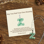 Buddha Stones "May You Find Your Own Meaning" Natural A-Z Letter Jade 925 Sterling Silver Chain Necklace Includes Gift Message Card - Z - Titanium Steel Chain&Silver Chain(One Pendant) - Standard Gift Box - image 120