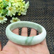 Buddha Stones Natural Jade Simple Design Prosperity Cuff Bangle Bracelet - image 1