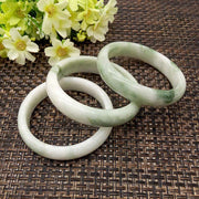 Buddha Stones Natural Jade Simple Design Prosperity Cuff Bangle Bracelet - image 4