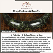 Buddha Stones Nanyang Black-Green Jade Protection Cuff Bangle Bracelet - image 6