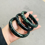 Buddha Stones Nanyang Black-Green Jade Protection Cuff Bangle Bracelet - 56mm - image 2