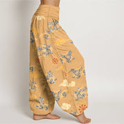 Buddha Stones Cotton Gorgeous Dragon Auspicious Beast Cloud Pattern Women's Elastic Waist Harem Pants - image 2