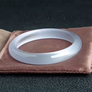 Buddha Stones White Cat's Eye Abundance Spiritual Cuff Bangle Bracelet - image 1