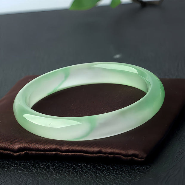 Buddha Stones Chrysoberyl Cat's Eye Thin Peace Support Cuff Bangle Bracelet - Cat's Eye(Support ♥ Love) - 64mm - image 0