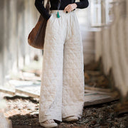 Buddha Stones Solid Color Thick Women's Wide Leg Pants With Pockets - image 3