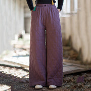 Buddha Stones Solid Color Thick Women's Wide Leg Pants With Pockets - image 8