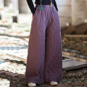 Buddha Stones Solid Color Thick Women's Wide Leg Pants With Pockets - image 9