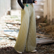 Buddha Stones Solid Color Thick Women's Wide Leg Pants With Pockets - image 14