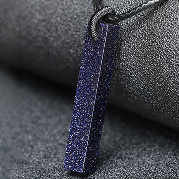 Buddha Stones Black Obsidian Blue Sandstone Transformation Necklace Pendant - Blue Sandstone - image 4