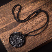 Buddha Stones Dragon Black Obsidian Transformation Fulfilment Necklace Pendant - image 8