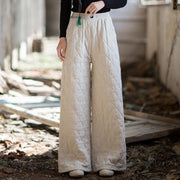 Buddha Stones Solid Color Thick Women's Wide Leg Pants With Pockets - image 1