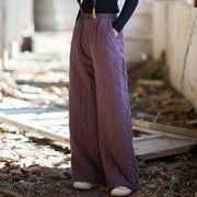 Buddha Stones Solid Color Thick Women's Wide Leg Pants With Pockets - image 10