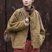 Buddha Stones Winter Frog-Button Lines Open Front Cotton Long Sleeve Women's Thermal Jacket With Pockets - image 22