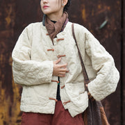 Buddha Stones Winter Frog-Button Lines Open Front Cotton Long Sleeve Women's Thermal Jacket With Pockets - image 2