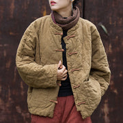 Buddha Stones Winter Frog-Button Lines Open Front Cotton Long Sleeve Women's Thermal Jacket With Pockets - image 27