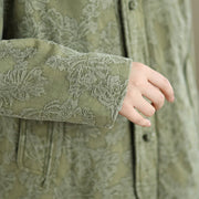 Buddha Stones Winter V-Neck Jacquard Frog-Button Cotton Long Sleeve Women's Thermal Jacket With Pockets - image 7