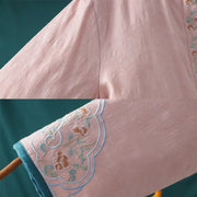 Buddha Stones Winter Frog-Button Embroidery Flowers Vines Open Front Cotton Long Sleeve Women's Thermal Jacket - image 15