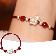 Buddha Stones 999 Sterling Silver Red Agate Year Of The Horse Prosperity String Bracelet - image 3