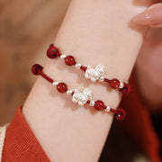 Buddha Stones 999 Sterling Silver Red Agate Year Of The Horse Prosperity String Bracelet - image 12