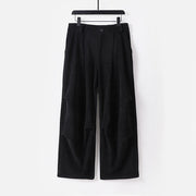 Buddha Stones Winter Button Zipper Design Elastic Waist Cotton Corduroy Men's Wide Leg Pants With Pockets - Black - US/UK/AU54，EU64 (9XL) - image 10
