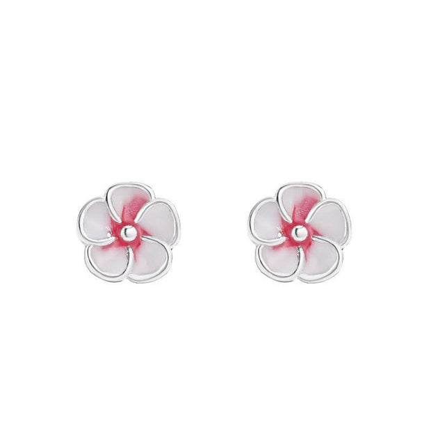 Buddha Stones 999 Sterling Silver Peach Blossom Blessing Earrings - image 2