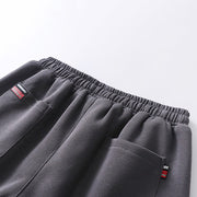 Buddha Stones Fall Winter Solid Drawstring Regular Fleece-Lined Elastic Waist Men's Cotton Harem Pants With Pockets - image 3