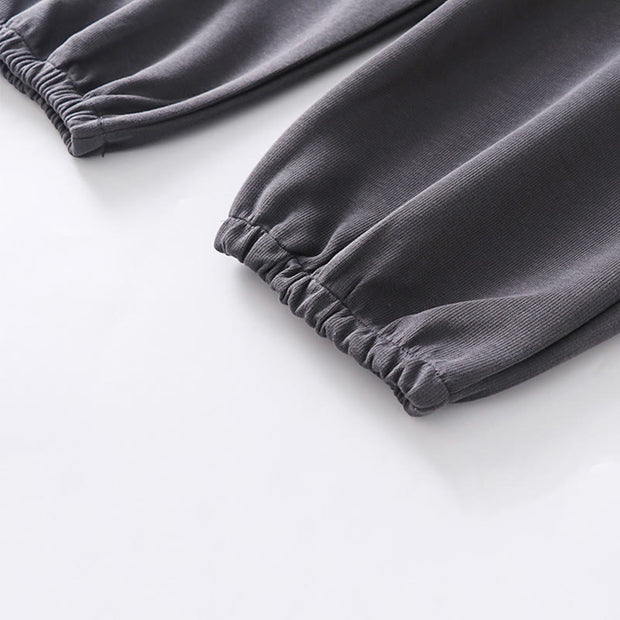 Buddha Stones Fall Winter Solid Drawstring Regular Fleece-Lined Elastic Waist Men's Cotton Harem Pants With Pockets - image 6