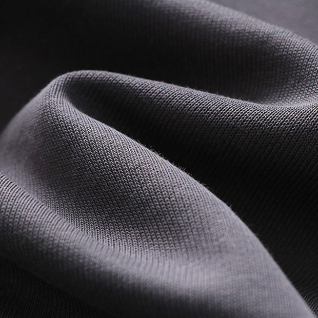 Buddha Stones Fall Winter Solid Drawstring Regular Fleece-Lined Elastic Waist Men's Cotton Harem Pants With Pockets - image 7