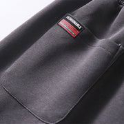 Buddha Stones Fall Winter Solid Drawstring Regular Fleece-Lined Elastic Waist Men's Cotton Harem Pants With Pockets - image 5