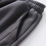 Buddha Stones Fall Winter Solid Drawstring Regular Fleece-Lined Elastic Waist Men's Cotton Harem Pants With Pockets - image 4