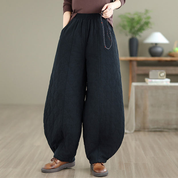 Buddha Stones Winter Diamond Pattern Bloomers Thermal Women's Pants With Pockets - image 14