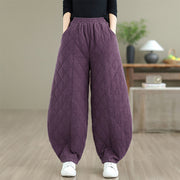 Buddha Stones Winter Diamond Pattern Bloomers Thermal Women's Pants With Pockets - Purple - US8-10，UK/AU12-14，EU40-42 (2XL) - image 18